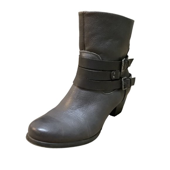 Naturalizer Shoes - NEW! NATURALZIER Women's All GRAY Buckle Size Zip Almond Toe Bootie-Size 6.5